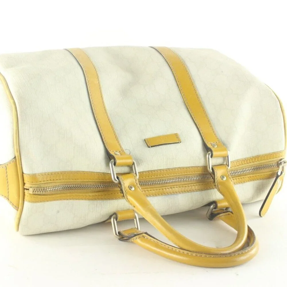 Gucci Ivory Monogram GG Joy Boston Bag Supreme 2GK103K